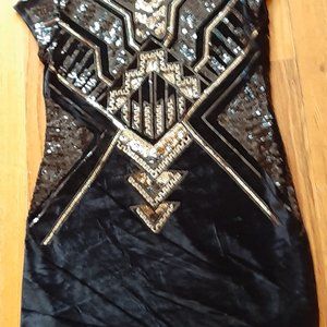 Sequined/velveteen dress
